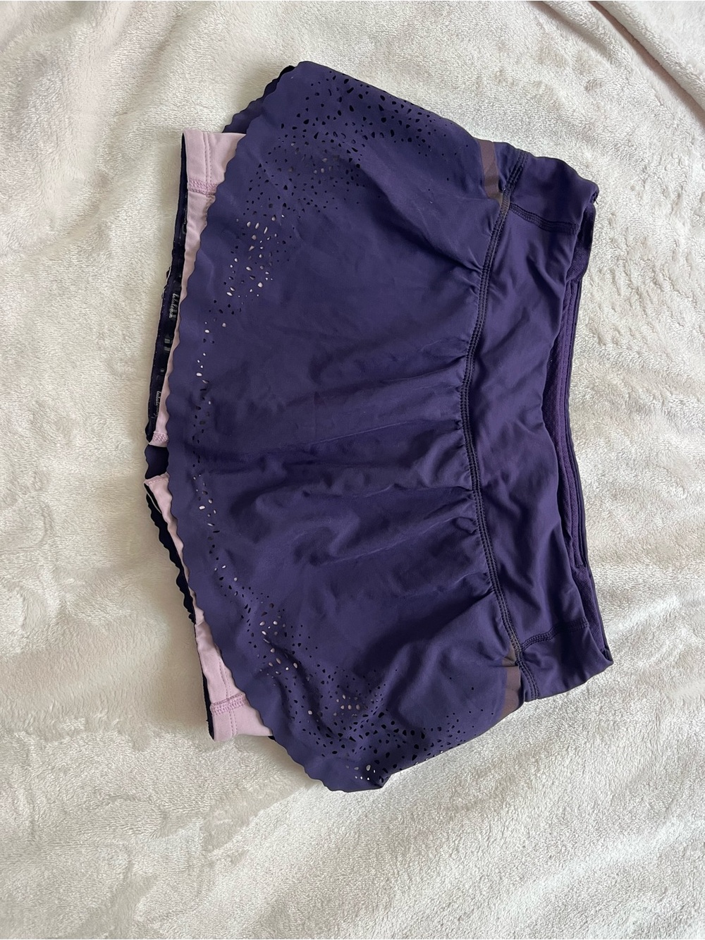 lululemon athletica Purple Laser-Cut Athletic Skort with Pink Liner